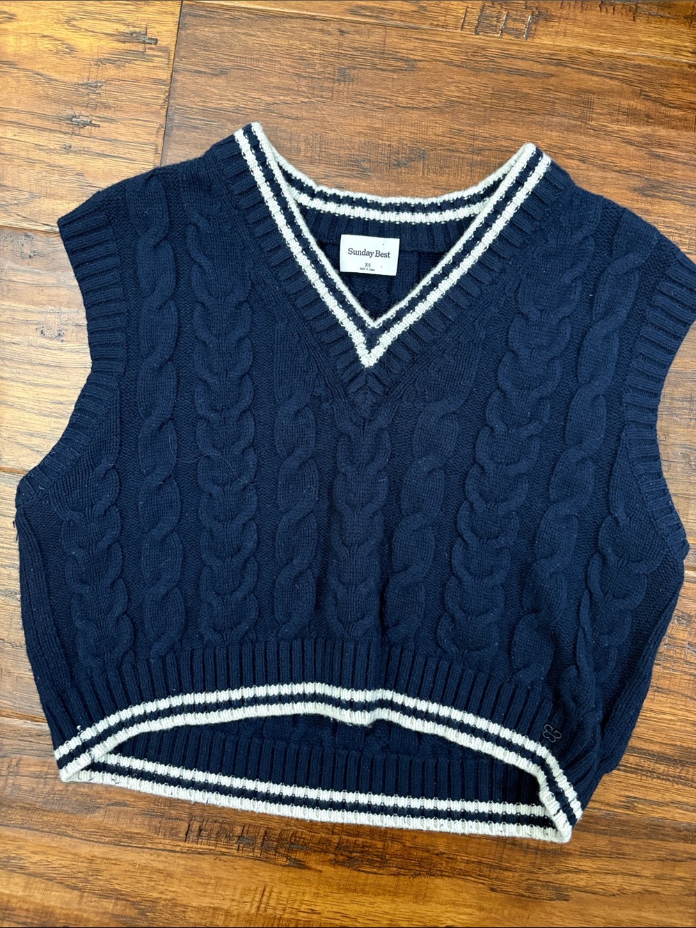 Sunday Best by Aritzia Navy Sweater Vest